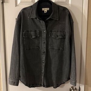 Madewell Black Denim Button-Up Shirt - size L